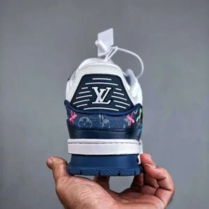 Louis Vuitton Blue Denim Embroidered Trainer - Image 7