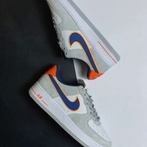 Nike Air Force 1 Grey Navy Orange - Image 3