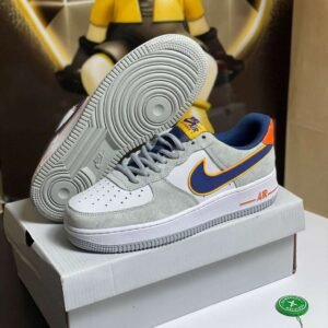 Nike Air Force 1 Grey Navy Orange - Image 5